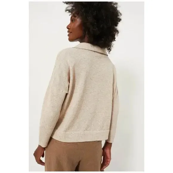 Tuckernuck Sweater Womens Large Clayton Collared Pullover Sleeve Tencel Linen - Picture 3 of 11
